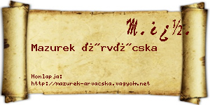 Mazurek Árvácska névjegykártya